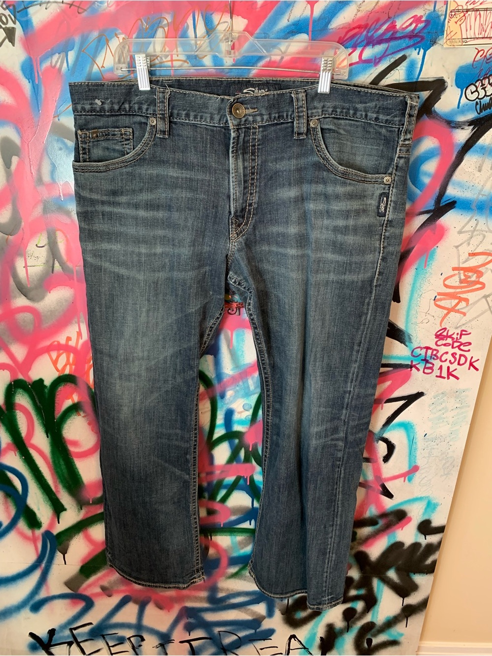 Silver Jeans Co Blue Jeans 32x40 Y2K New School Bootcut Style Great Condition